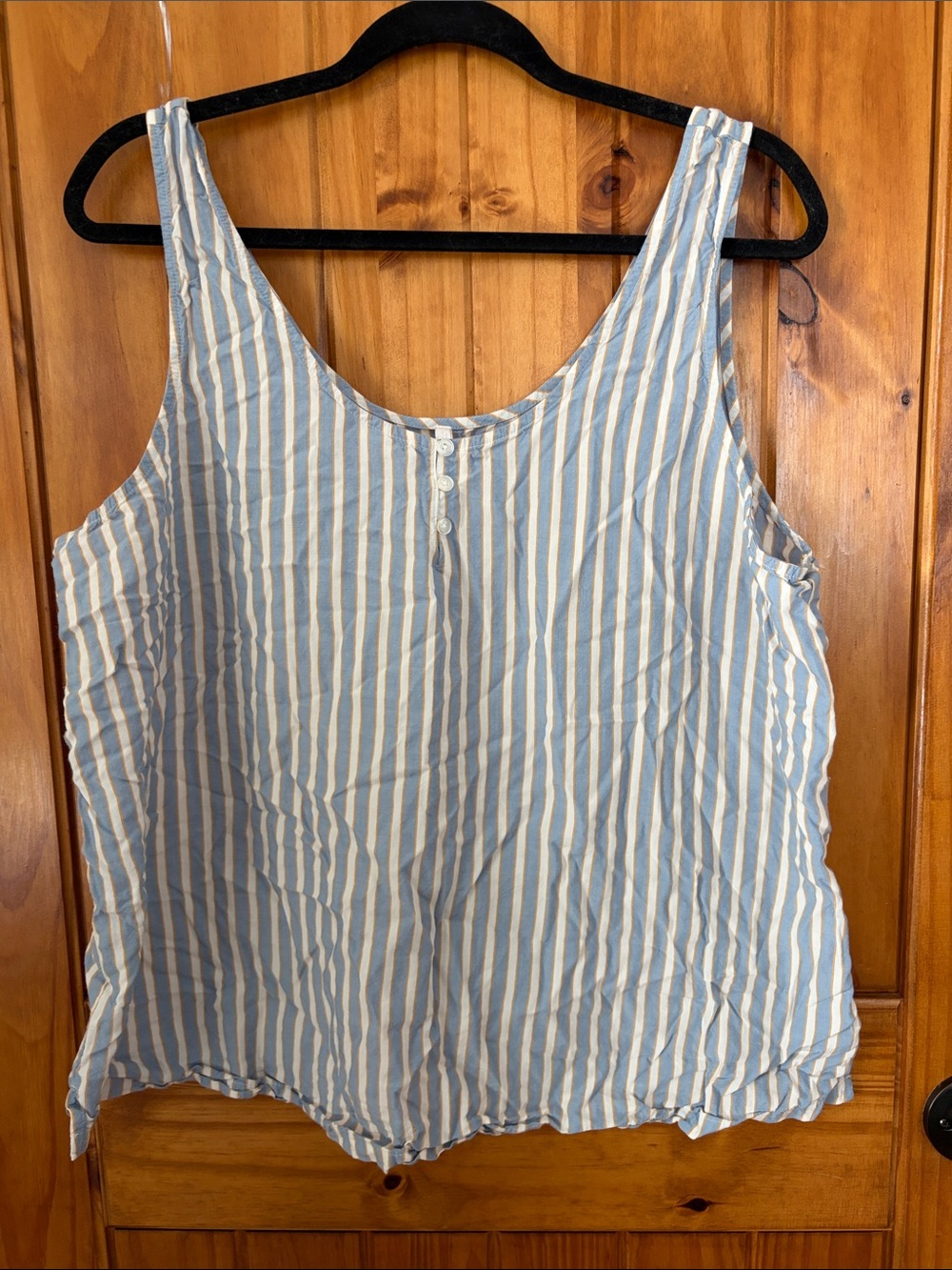 Soma Light Blue orange White Striped Sleeveless Tank Pajama lounge Top